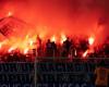 A French fan burns an Algerian flag in the stands during a French Ligue 1 match. Consequences