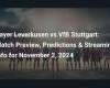 Bayer Leverkusen vs VfB Stuttgart: Match Preview, Predictions & Streaming Info for November 2, 2024