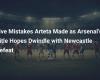 Five Mistakes Arteta Made as Arsenal’s Title Hopes Dwindle with Newcastle Defeat