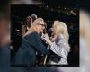 Disguised as Meryl Streep’s character in ‘Death Suits You,’ Adèle kisses the actress during a concert in Las Vegas