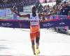 New York Marathon. Kenyan Sheila Chepkirui and Dutchman Abdi Nageeye compete