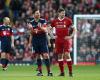 Steven Gerrard reacts as Xabi Alonso and Luis Garcia reunite ahead of Liverpool vs Bayer Leverkusen