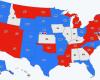 the results map of the Trump-Harris duel updated live