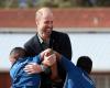 In Cape Town, Prince William and his costume heckled by young rugby players