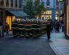 In Lausanne, firefighters demonstrate for the first time in their history