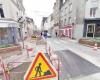 Rue Gambetta, in Cherbourg-en-Cotentin, other works are being completed