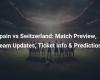 Match Preview: Spain vs Switzerland – Team Updates, Ticket Information and Predictions