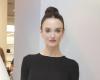 Charlotte Le Bon, stylish in black, poses with a pregnant and resplendent French supermodel