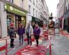 Cherbourg-en-Cotentin. The pedestrian street construction site halfway