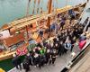 Before the Vendée Globe, students from Châteaubriant ride on a longship