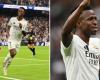 Fans inside Bernabeu create brilliant new chant about Vinicius Junior after he scores hat-trick vs. Osasuna – Real Madrid