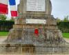 the name of a nurse, engraved on the war memorial of her village, 106 years after her death during the Great War