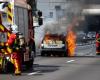 The A61 motorway partially cut after the explosion of a gas cylinder in a vehicle, the driver injured