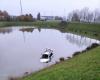 Eure. A car with five young people on board ends up in a retention pond