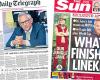 ‘Pressure mounts on Welby’ and Lineker to leave MOTD