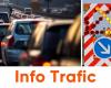 Traffic info: lots of traffic jams, up to 1h30 late in some places