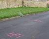 Swastikas painted on the ground during the November 11 commemorations in northern Deux-Sèvres