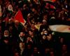 several thousand demonstrators gathered in opposition to a gala in support of Israel