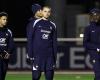 the Blues in their bubble at Clairefontaine, despite the context of the match