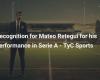 Recognition for Mateo Retegui for his performance in Serie A – TyC Sports