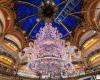 Inauguration of the windows and the Christmas tree at Galeries Lafayette 2024 with Vianney in showcase