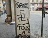 a man arrested in Amiens after swastika and anti-Israel tags