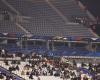 in an almost empty stadium, the funny atmosphere in the stands for the France-Israel match