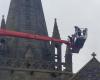 Restorations on this church in Cotentin, damaged by storm Ciaran