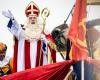 Sinterklaas arrives in Vianen, the parcel boat is on shore