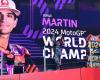 Martin's big (expensive) ball on the Montmélo MotoGP podium