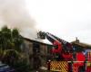 A house destroyed by a fire in a commune in Deux-Sèvres