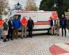 Haute-Savoie. A specialized truck for Red Cross missions