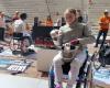 wheelchair fencing champion Enora Tarju at the afternoon of discovery of disabled sports