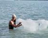 Student at EM Normandie, Marion Joffle swims in freezing waters