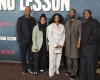 Denzel and his family at the premiere of Piano Lesson