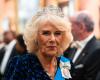 Queen Camilla wears the very rare Queen Elizabeth II aquamarine tiara to honor the diplomatic corps