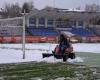 How the Botoşani stadium looks a few hours before the FCSB match