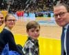 Princess Estelle and Prince Oscar attend a tense basketball match against the world champions