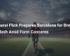 Hansi Flick Prepares Barcelona for Brest Clash Amid Form Concerns