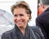 Grand Duchess Maria Teresa and her futuristic leather jacket by Giorgio Armani at Luxembourg Art Week