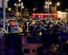 a Christmas float collapses on passers-by