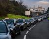 in Lyon, taxis demonstrate their anger against the new pricing for medical transport