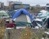 Woman injured in fire at homeless encampment