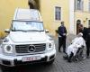 Pope Francis goes electric with his new pearly white Mercedes “popemobile”