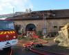 Haute-Saône. An old farmhouse affected by a fire in Dambenoît-lès-Colombe