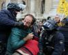 the Peasant Confederation demonstrates in Paris, the police intervene