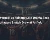 Liverpool vs Fulham: End-of-match drama sees Cottagers snatch draw at Anfield