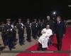 Pope Francis then Gilles Simeoni spoke with Emmanuel Macron at Ajaccio airport