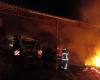 firefighters avoid the worst after a fire in an agricultural shed