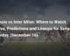 Lazio vs Inter Milan: Where to watch live, predictions and line-ups for Serie A today (December 16)